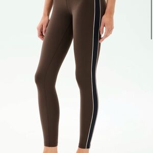 Splits59 Chocolate Leggings with Contrast Stripe